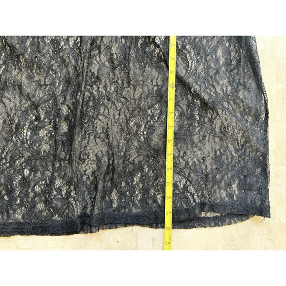 PREMME Women's Plus Size Black Lace Lingerie Mini Dress Slip Size 3X Velvet - Picture 7 of 11